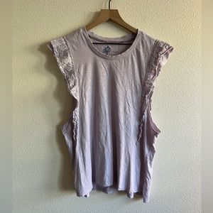Pilcro Ruffle Raw Hem Tank Top